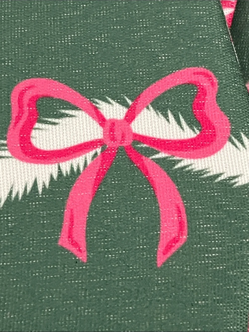 Merry Moments Green & Pink Holiday Canvas Bin - 2 Pack Rope Handles NWT